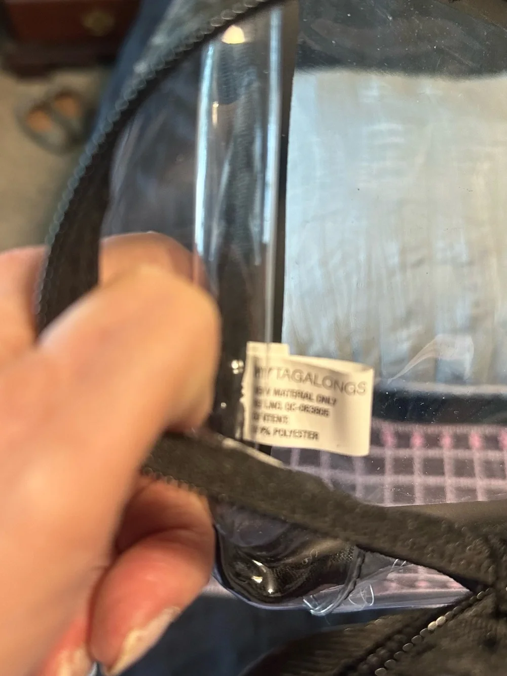 Clear PVC cosmetic/toiletry bag with black trim